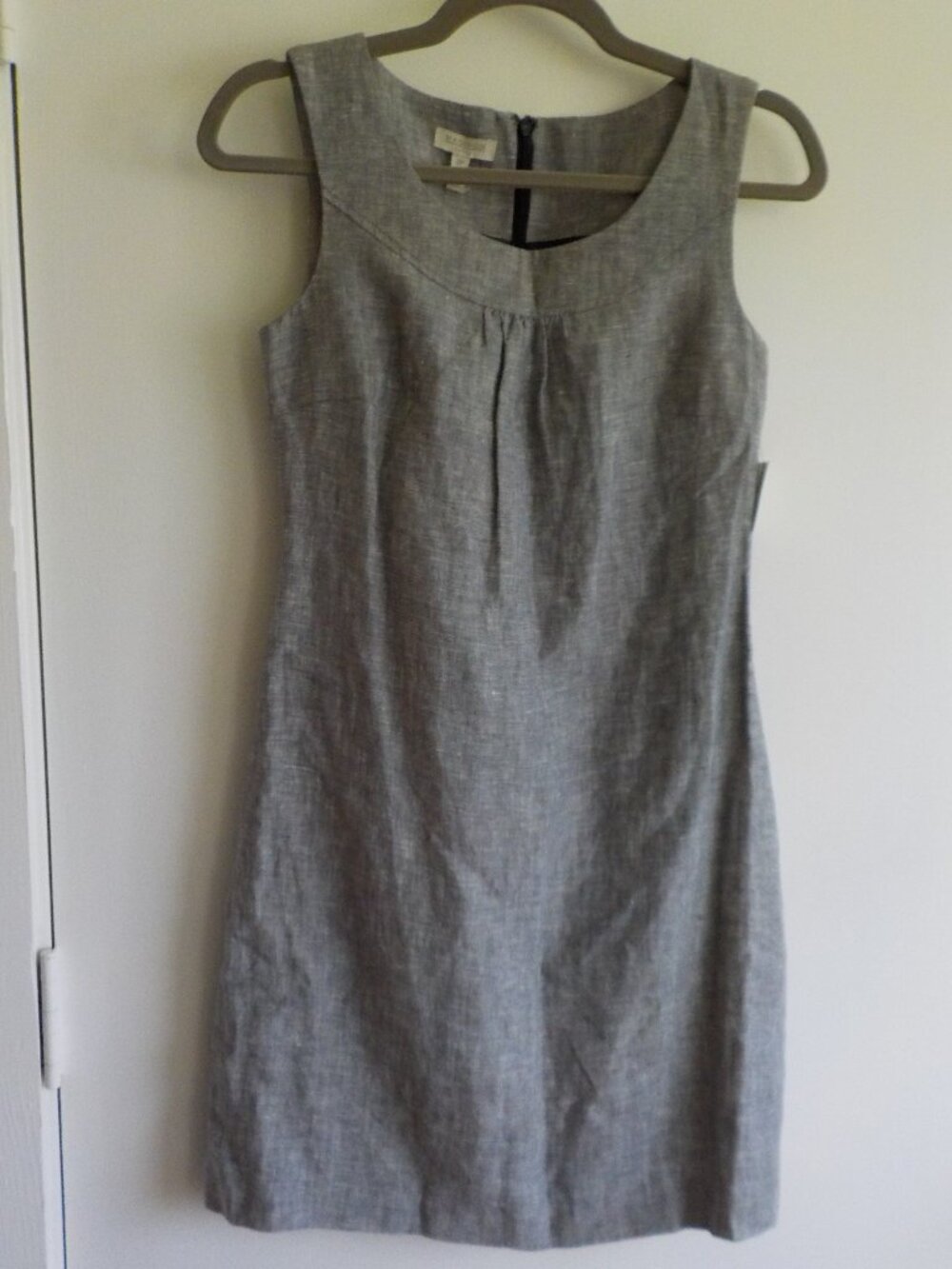 Madison Dress - 2 Petite - NWT - Sleeveless Grey Linen Lined (2541)